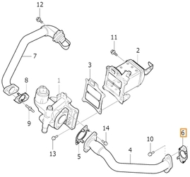EGR valve pipe sealing 2.0 D2/D3/D4/D5 (2014-) P1 P3 SPA/CMA (OEM)