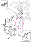 Engine oil cooler intake hose 2.4D/D5 P2 (-2005) P2, P2 (1999-) gasoline engines, P80 (1999-) gasoline engines (OEM)