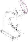 Hose from turbocharger to pipe directing to intercooler 4 cylinder engines (2014-) 2.0 D2/D3 P1 P3 SPA (OEM)
