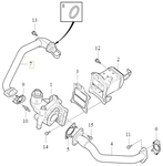 EGR valve pipe 2.0 D2/D3/D4/D5 (2014-) P1 P3 SPA/CMA