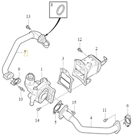 EGR valve pipe 2.0 D2/D3/D4/D5 (2014-) P1 P3 SPA/CMA (OEM)