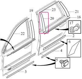Rear Door TRIM PANEL Left Volvo 8663888 (OEM)