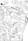 Trunk lid hinge P2 S60 - right (OEM)