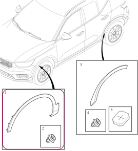 Front fender widener left CMA (-2023) XC40 / C40 (OEM)