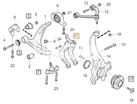 Front control arm fork right SPA S60 III/V60 II (OEM)