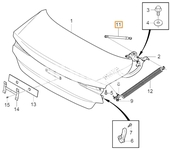 Trunk gas spring SPA S60 III