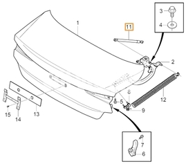 Trunk gas spring SPA S60 III (OEM)