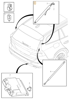 Tailgate drive unit SPA V60 II(XC) (OEM)