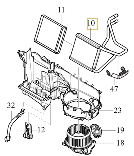 Heat exchanger (interior heating) CMA C40/XC40/Polestar 2 (OEM)