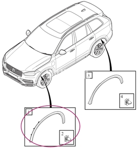 Front fender widener right SPA XC90 II (OEM)