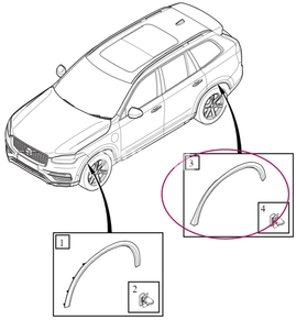 Rear fender widener left SPA XC90 II (OEM)