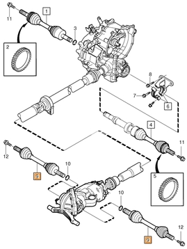 Rear driveshaft left/right P2 S60/V70 II/XC70 II gearbox M66 AWD (D5), TF-80SC AWD (R) (OEM)