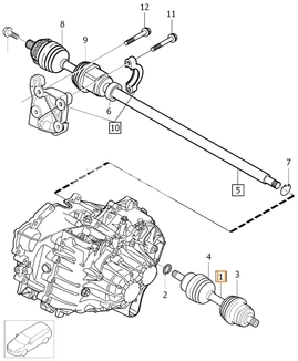 Drive shaft left 2.0 D3/D4 P1 V40 II/V40 XC gearbox M66 (OEM)