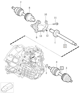 Drive shaft right 1.6 D2 P1 V40 II/V40 XC gearbox B6 (OEM)