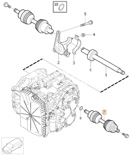 Drive shaft left 1.6D2 P3 S60 II/V60 S80 II/V70 III gearbox MPS6 (OEM)