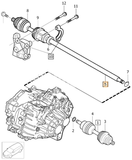 Drive shaft right 2.0 D3/D4 P1 V40 II/V40 XC gearbox M66 (OEM)