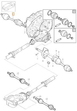 Drive shaft left 2.0 D3/D4/T5/T6 P3 (2014-) X60 gearbox TG-81SC(AWD) (OEM)