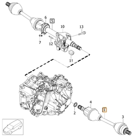 Drive shaft left 2.0 D2/D3/D4 T3/T4 P3 (2014-) S60 II(XC)/V60 S80 II/V70 III gearbox M66 (OEM)