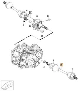 Drive shaft left 2.0 D3/D4 P3 (2014-) XC60 gearbox M66 (OEM)