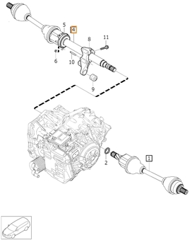 Drive shaft right 1.5 T2/T3, 2.0 D2/D3/T4 P1 (2016-) V40 II/V40 XC gearbox TF-71SC (OEM)