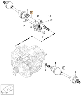 Drive shaft right 2.0 D3/D4/T5/T6 P3 (2014-) X60 gearbox TG-81SC (OEM)