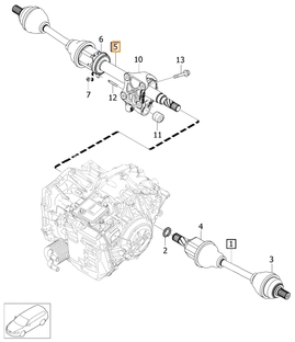 Drive shaft right 2.0 D3/D4/T5 P3 (2014-) S60 XC/V60 XC/XC70 III gearbox TG-81SC (OEM)