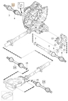 Drive shaft left 5 cylinder engines D3/D4/2.4D/D5 P3 XC60 gearbox M66(AWD) (OEM)