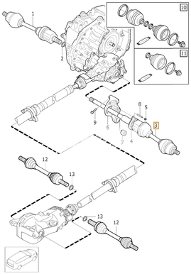 Drive shaft right 2.0 T5 P1 (2015) V40 XC gearbox TG-81SC AWD (OEM)