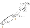 Exhaust gasket catalytic converter/DPF filter 2.0D P1 C30/C70 II/S40 II/V50, P3 S80 II/V70 III