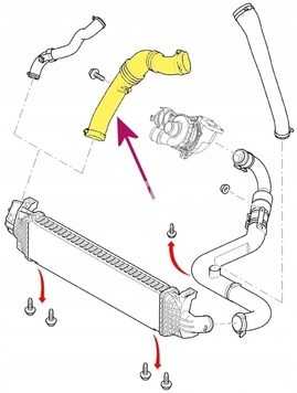 Hose from intercooler directing to throttle body 2.0D P1 with DPF manual gearbox