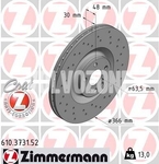 Front brake disc (366mm) SPA XC60 II/XC90 II perforated
