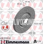 Front brake disc (322mm) CMA XC40 perforated