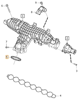 Intake manifold O-ring 4 cylinder engines 1.5 T2/T3, 2.0 T2/T3/T4/T5/T6/T8, 2.0 D2/D3/D4/D5 (2014-) P1 P3 SPA/CMA