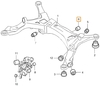 Rear axle subframe bushing rear P2 S60/S80/V70 II/XC70 II