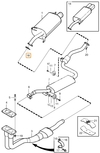 Exhaust gasket middle silencer - end silencer 1.6/1.8/2.0 S40/V40