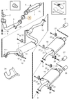 Exhaust gasket exhaust pipe - catalytic converter 1.6/1.8/2.0 (-1999) S40/V40
