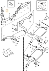 Exhaust gasket manifold - axhaust pipe 1.6/1.8/2.0 (-1999) S40/V40