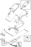 Rubber mount - middle silencer, front 1.6/1.8/2.0 (2000-) S40/V40