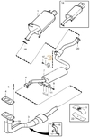 Rubber mount - middle silencer, rear 1.6/1.8/2.0 (2000-) S40/V40