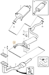Steel exhaust clamp - middle silencer - end silencer 1.6/1.8/2.0 (2000-) S40/V40