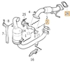 Exhaust gasket DPF filter/flexible exhaust pipe 1.6D P1 C30/S40 II/V50, P3 S80 II/V70 III