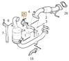 Steel exhaust clamp - turbocharger - catalytic converter 1.6D P1 C30/S40 II/V50, P3 S80 II/V70 III