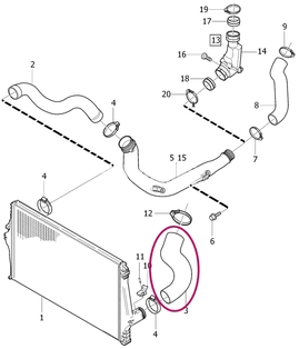 Hose from intercooler directing to intake 2.4D/D5 P2 (2006-) XC90