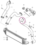 Hose from resonator to charge pipe directing to intercooler 1.6D (-2006) P1 with/without DPF, diameter 45/60mm - old type diameter
