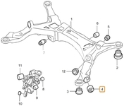 Bushing rear axle subframe - front control arm P2 S60/S80/V70 II/XC70 II