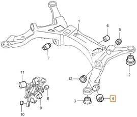 Bushing rear axle subframe - front control arm P2 S60/S80/V70 II/XC70 II (OEM)