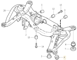 Bushing rear axle subframe - front control arm P2 XC90