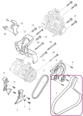 Auxiliary belt 7PK 4 cylinder engines Mild Hybrid B3/B4/B5/B6 SPA/CMA 1190mm (OEM)