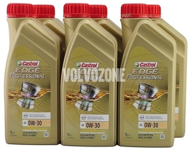 Engine oil for 5 cylinder Volvo engines 2.4D/D3/D4/D5 (2006-) P1 P2 P3 with DPF - Castrol Edge Professional A5 0W-30 6L
