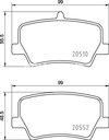 Rear brake pads (280/302mm diameter) CMA XC40